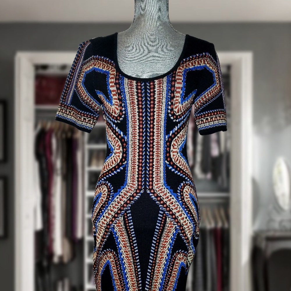 Multi-Color Short Sleeve Dress